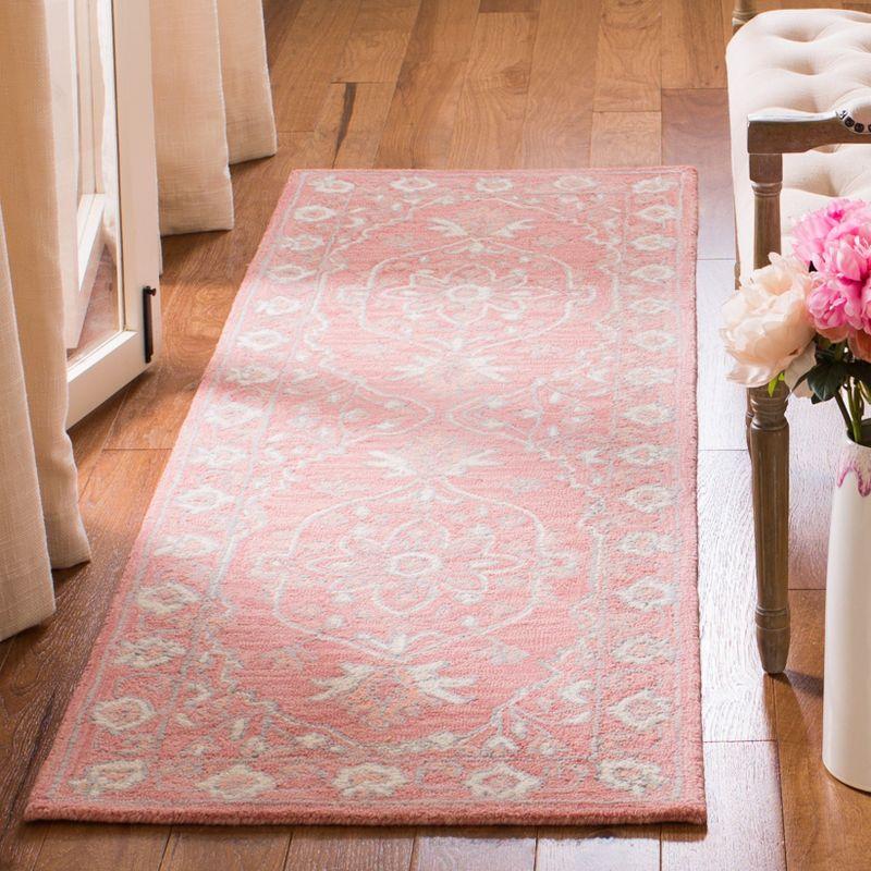 Micro-Loop MLP504 Hand Tufted Indoor Runner Rug - Pink/Ivory - 2'3"x11' - Safavieh