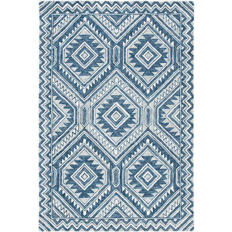 Metro MET122 Hand Tufted Indoor Area Rug - Blue/Ivory - 4'x6' - Safavieh