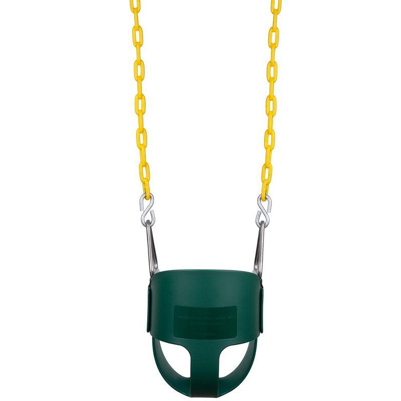 New Bounce Toddler/Baby Bucket Swing Seat - High Back Rust-Proof Swing - Green