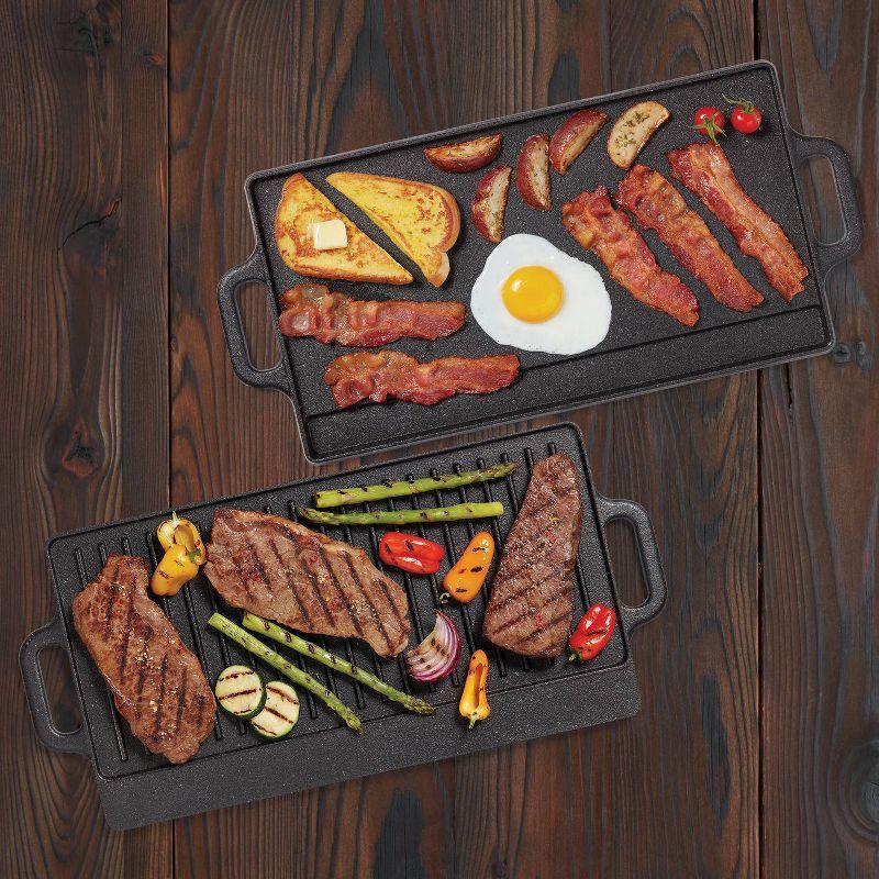 Black Cast Iron Reversible Grill and Griddle