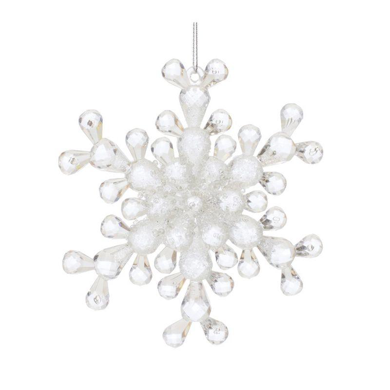 Melrose Clear Acrylic Snowflake Ornament (Set of 24)