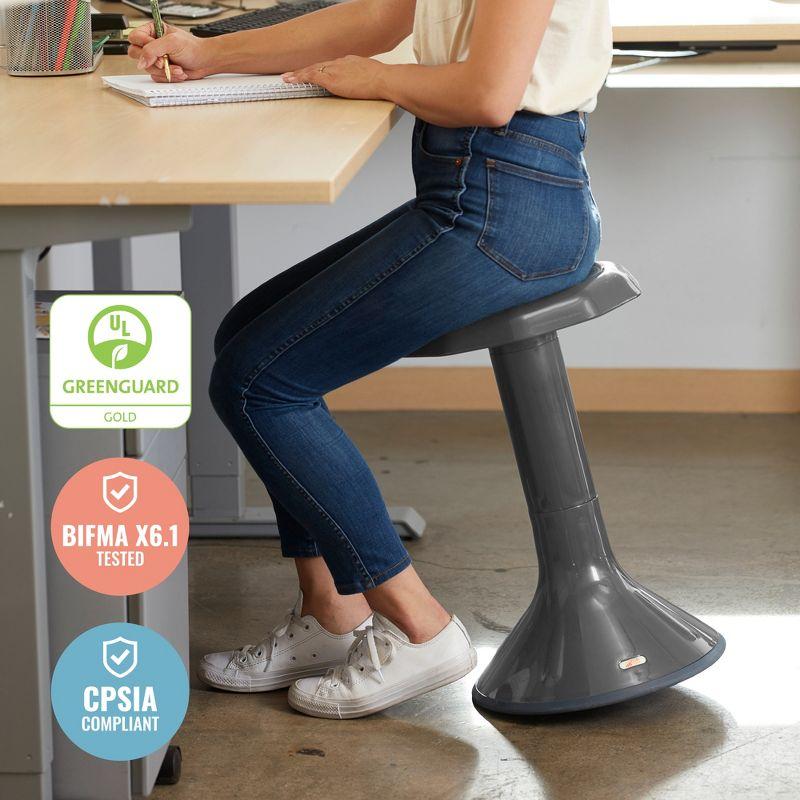 ECR4Kids ACE Active Core Engagement Wobble Stool, 20-Inch Seat Height, Grey, 1