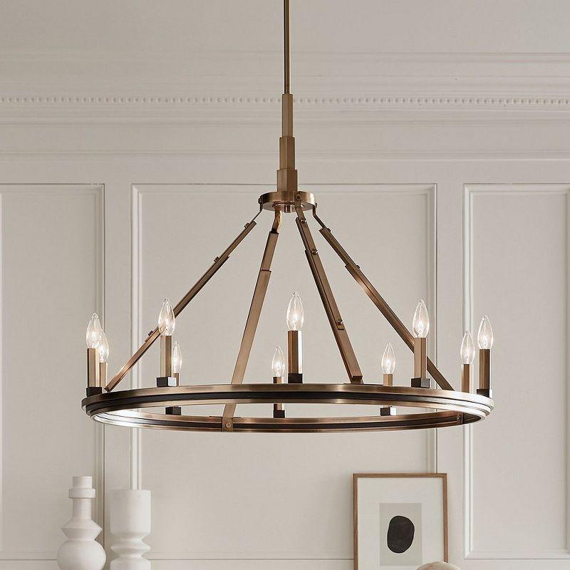 Emmala™ 27.50 inch 10 Light Chandelier in Brushed Natural Brass and Black