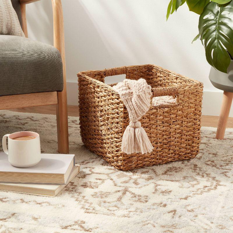 Large Braided Seagrass Crate - Brightroom™: Handwoven Storage Basket, 13"x14.25"x11", Rectangle, Spot Clean, Nest Certified