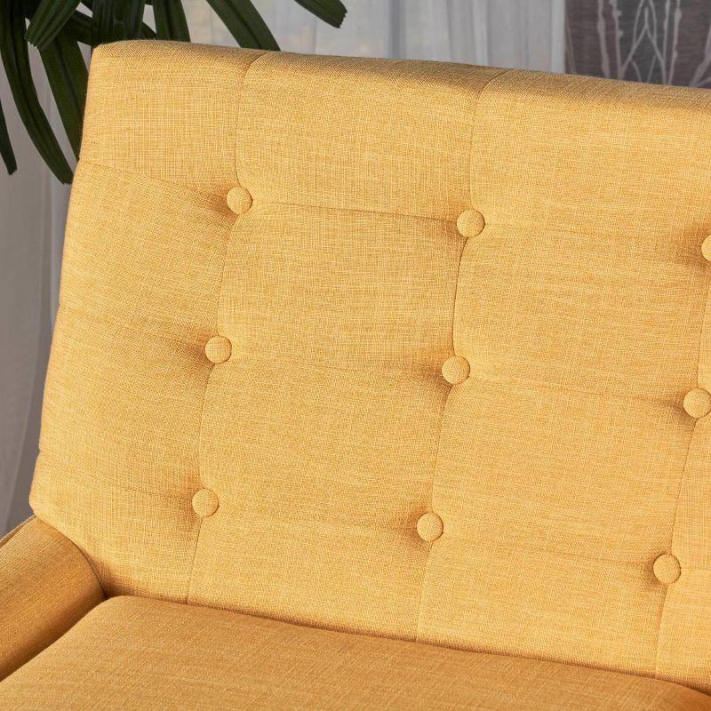 Christopher Knight Home Eilidh Mid Century Tufted Accent Chair Muted Yellow: Polyester Upholstery, Hardwood Frame