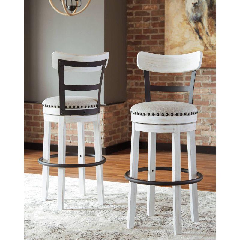 Gracie Oaks Design by Ashley Valebeck Modern Swivel Counter Height Barstool, Whitewash