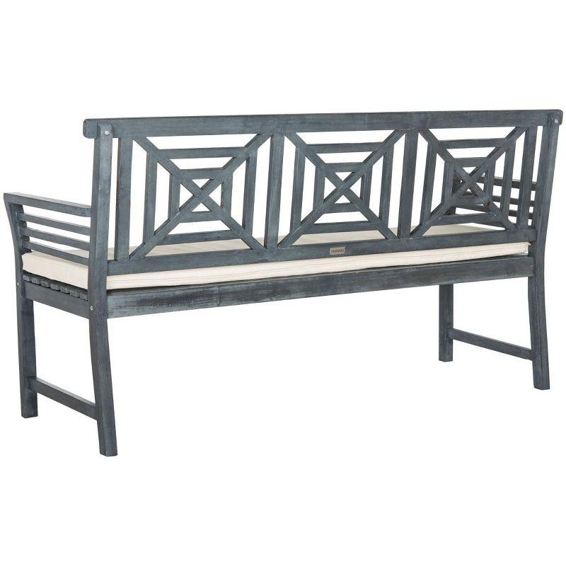 Del Mar 3 Seat Bench - Outdoor - PAT6737 - Ash Grey/Beige - Safavieh