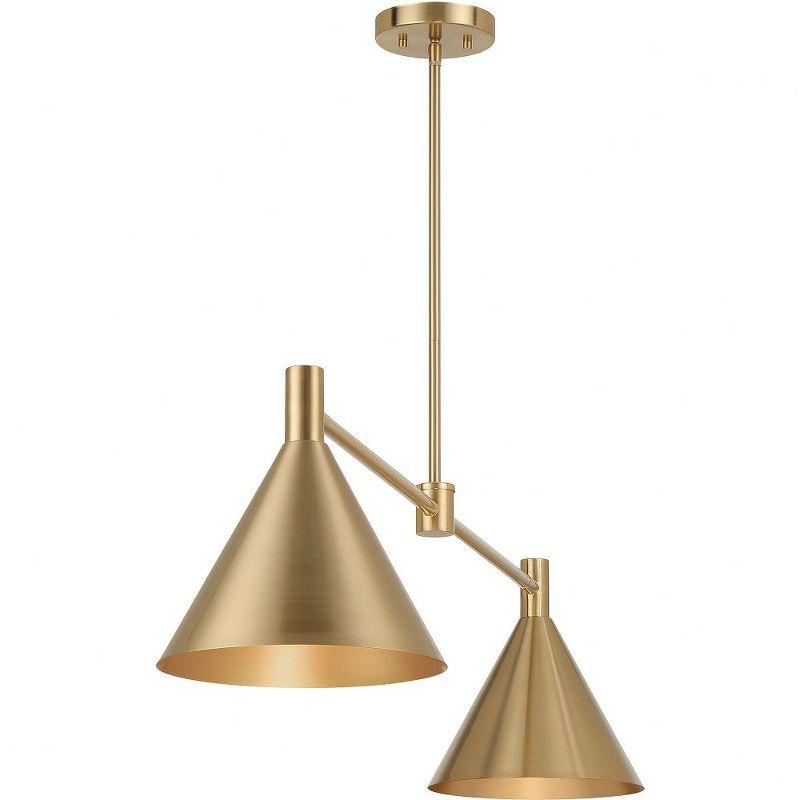 Pharos 2-Light Linear Chandelier in Noble Brass by Breegan Jane