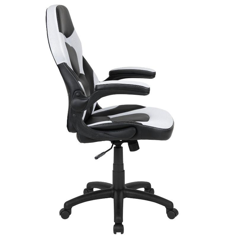 Flash Furniture X10 Gaming Chair Racing Office Ergonomic Computer PC Adjustable Swivel Chair with Flip-up Arms