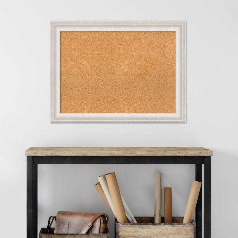 Amanti Art Trio White Wash Framed Corkboard, Natural Cork