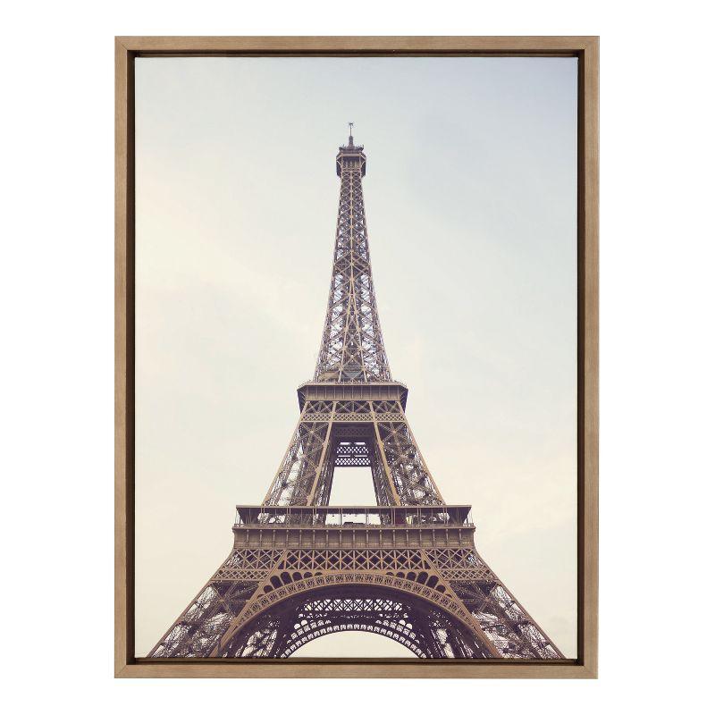 Eiffel Tower Gold Framed Canvas Print, 18x24