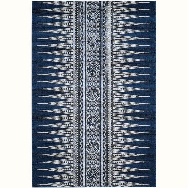 Evoke EVK226 Power Loomed Indoor Area Rug - Royal/Ivory - 6'7"x9' - Safavieh