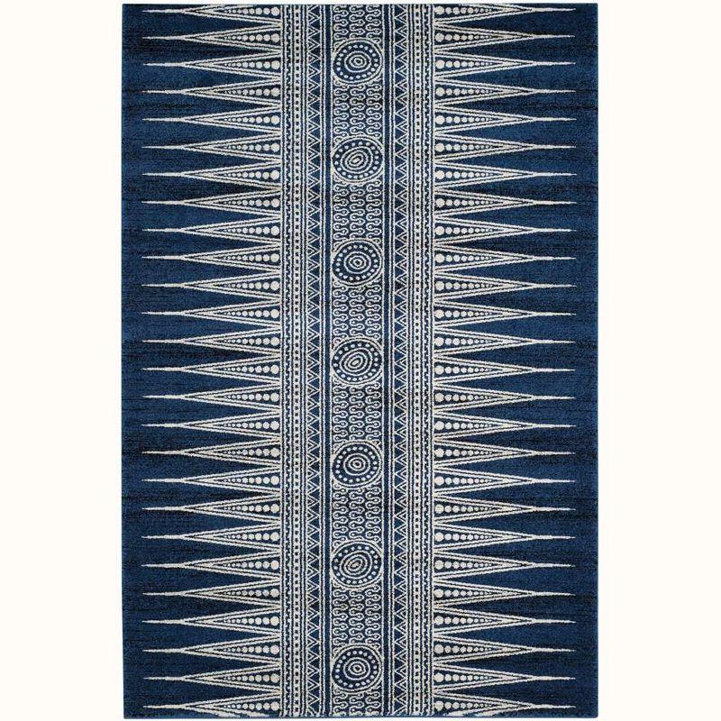 Evoke EVK226 Power Loomed Area Rug - Royal/Ivory - 6'7"x9' - Safavieh.