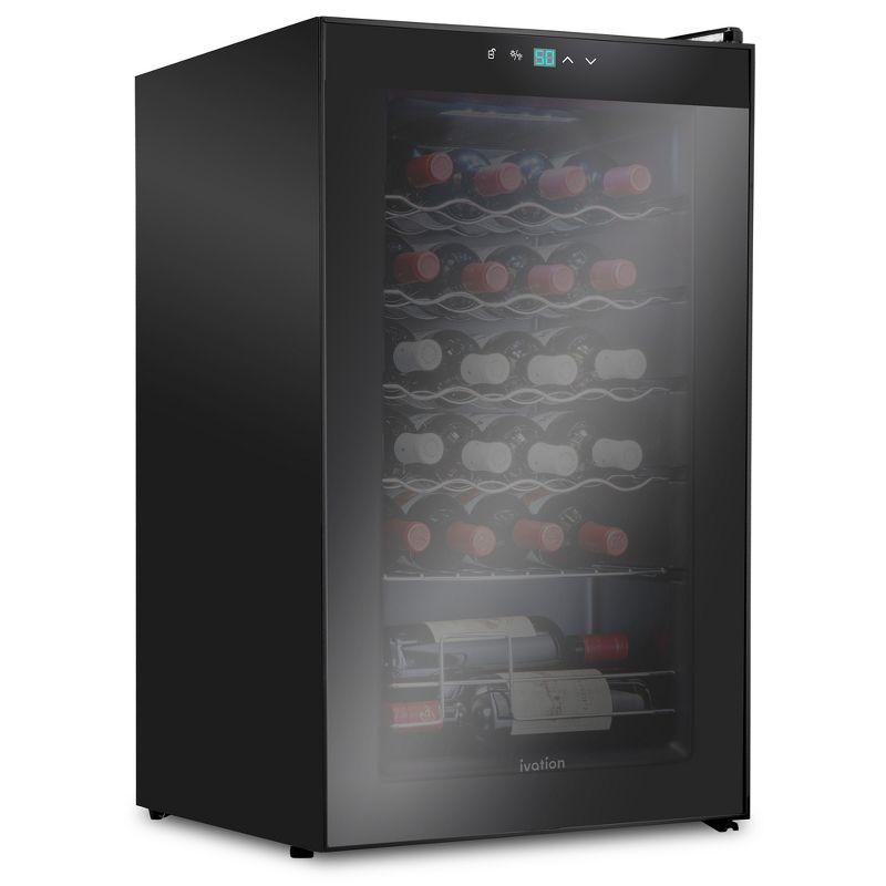 Ivation Single Zone 16.9'' Freestanding 24 Bottle Wine Refrigerator