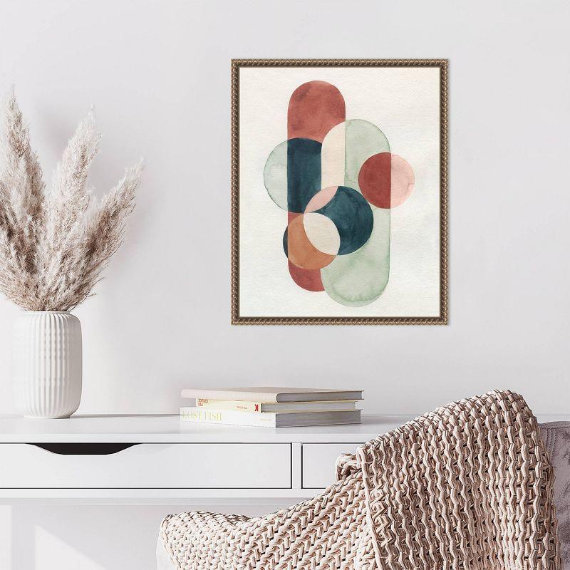 Loops and Bounds I Abstract Canvas Print with Bronze Frame