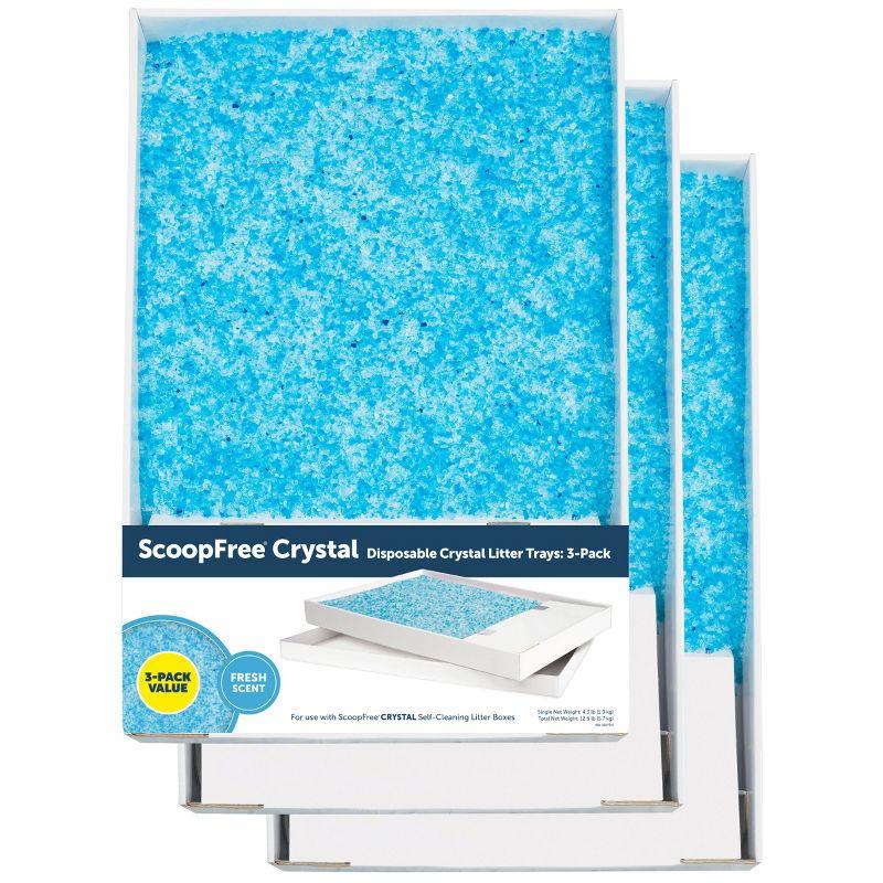 ScoopFree Crystal Litter Box Tray Refills with Fragrance-Free Crystals, 3-Pack