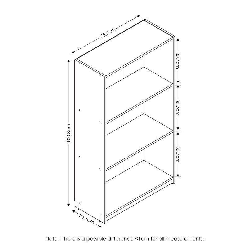 Furinno Basic 3 Cube Storage Bookcase Shelves for Any Space Needing Organization,Dark Walnut