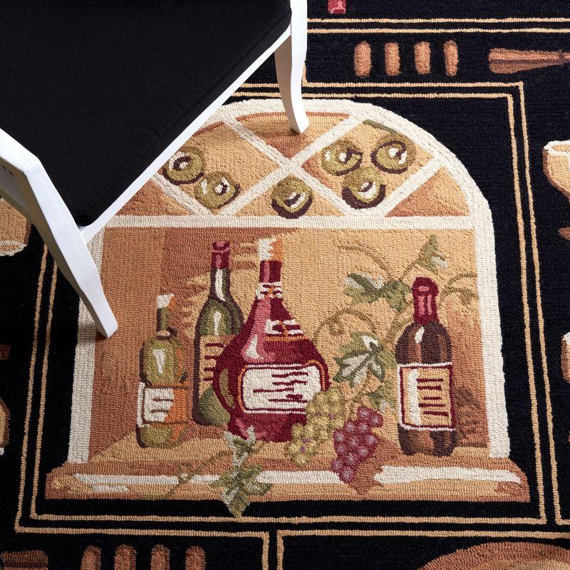 Chelsea HK254 Hand Hooked Runner Rug - Black/Multi - 2'6"x10' - Safavieh.