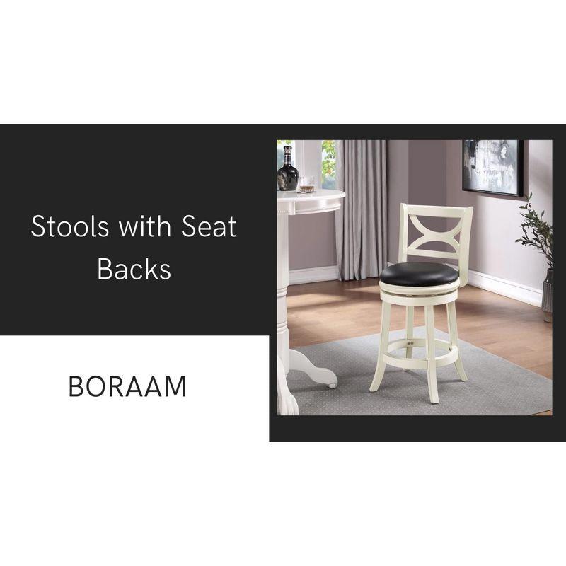 29" Florence Swivel Hardwood Barstool Black - Boraam: Upholstered, High Back, Counter Height