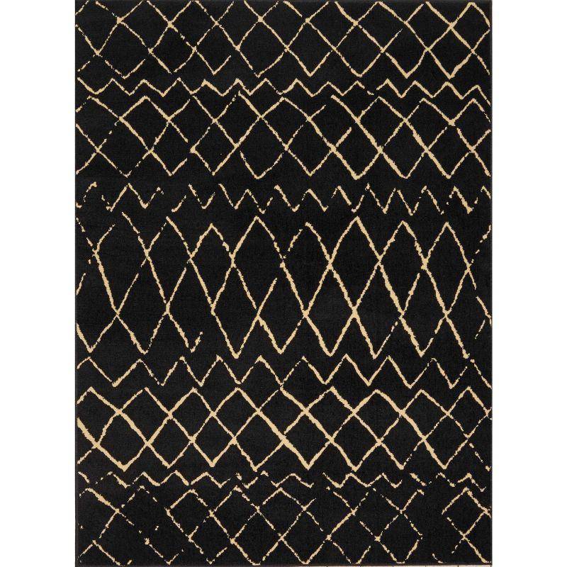 Nourison Grafix Black Area Rug GRF04 5'3"X7'3"