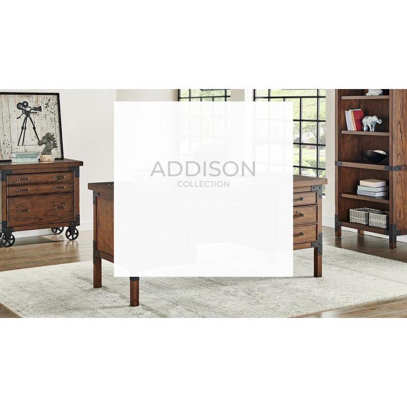 Martin Furniture Addison Half Pedestal Desk Auburn : Sturdy Office Furniture with File Storage, No Assembly Required