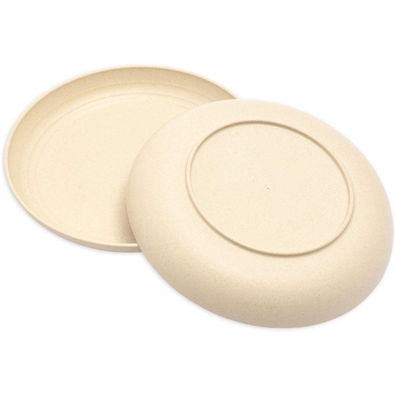 Juvale 6 Pack Unbreakable & Sturdy Wheat Straw Dinner Plates for Kids & Adults, Beige, 9 in