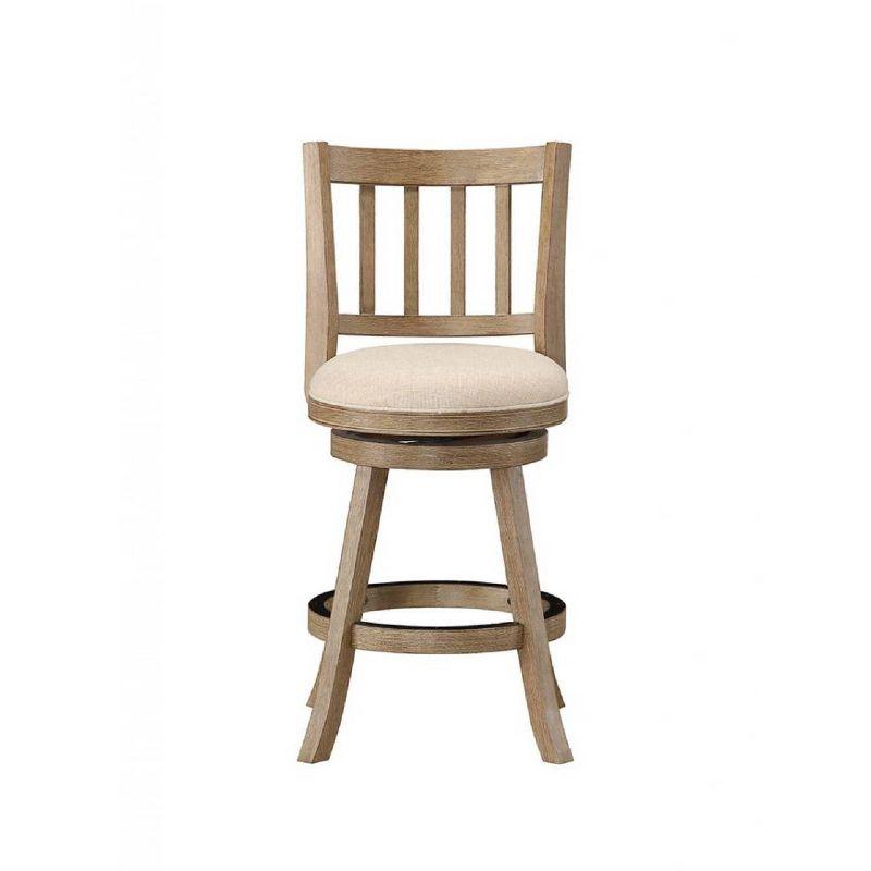 Driftwood Gray and Ivory Swivel Counter Stool with Metal Kick Plate