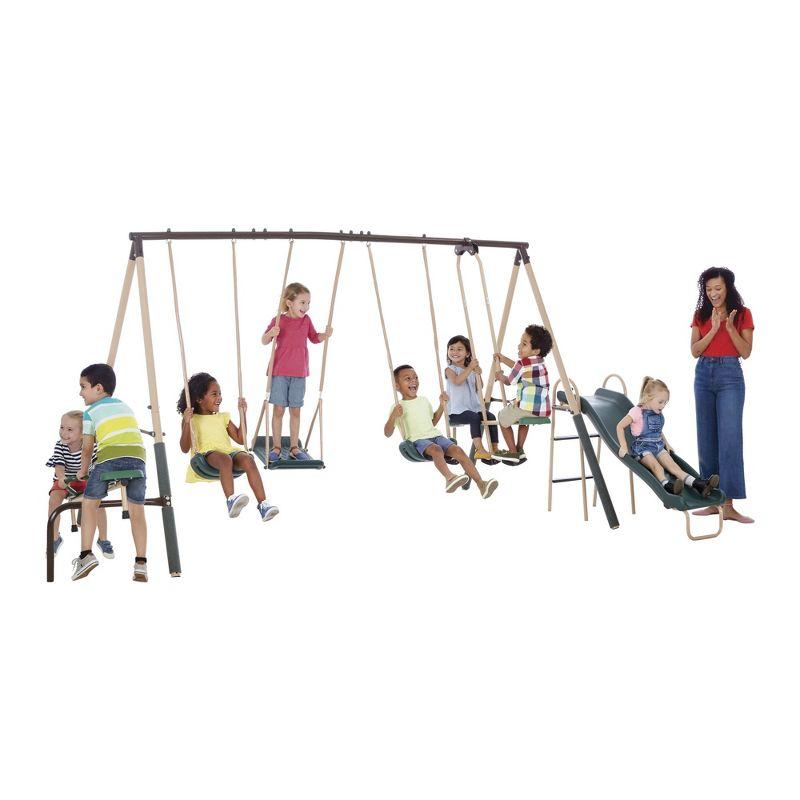 XDP Recreation Crestview Outdoor Swing Set w/ Slide, Glider, 3 Swings, & See Saw