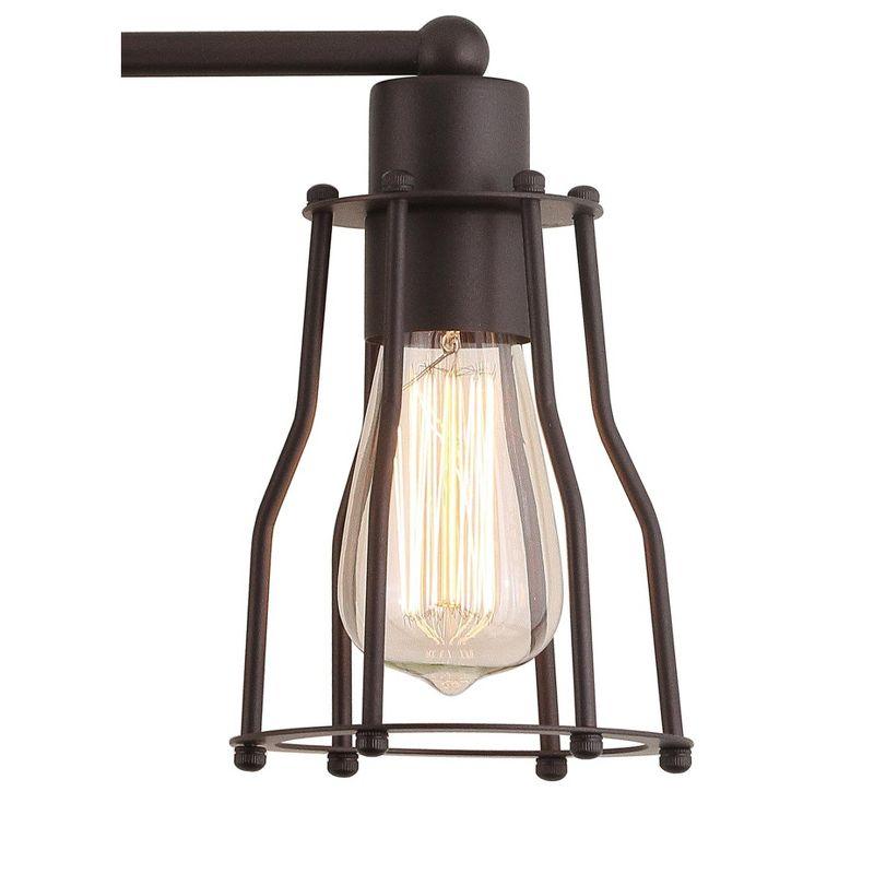 Florence 29.5" Oil-Rubbed Bronze Industrial Vanity Light with Clear Metal Shade