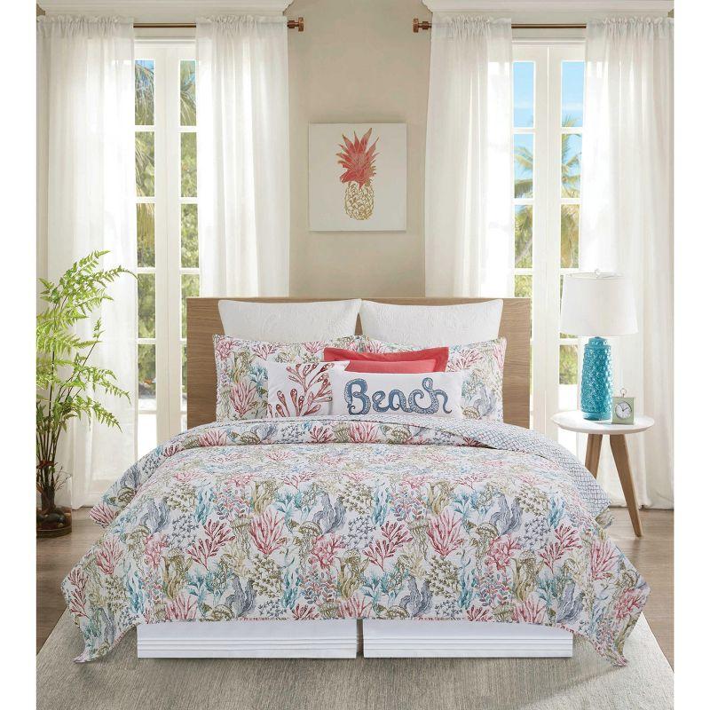 Delphina Cotton Percale Reversible Quilt Set