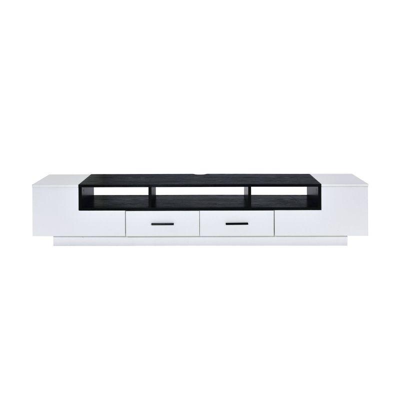 Black and White 69" Modern TV Stand with Cabinet