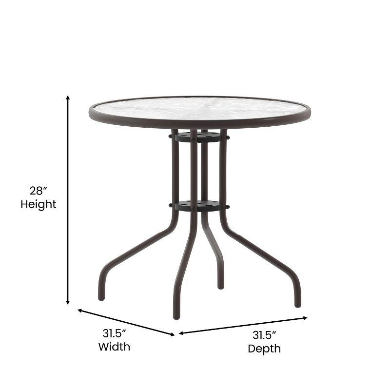 Flash Furniture Bellamy 31.5'' Bronze Round Tempered Glass Metal Table