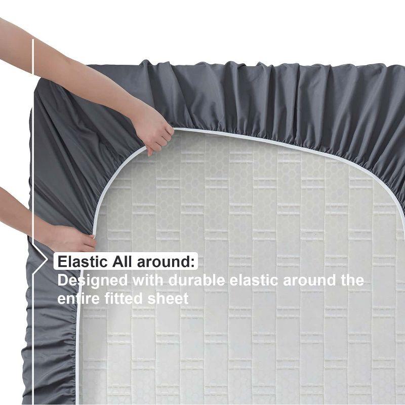 Clara Clark Bed Sheets, Premier 1800 Series 4 Piece Bed Sheet Set, Deep Pocket Luxury Soft Bedding Sheets & Pillowcases, Full, Dark Gray