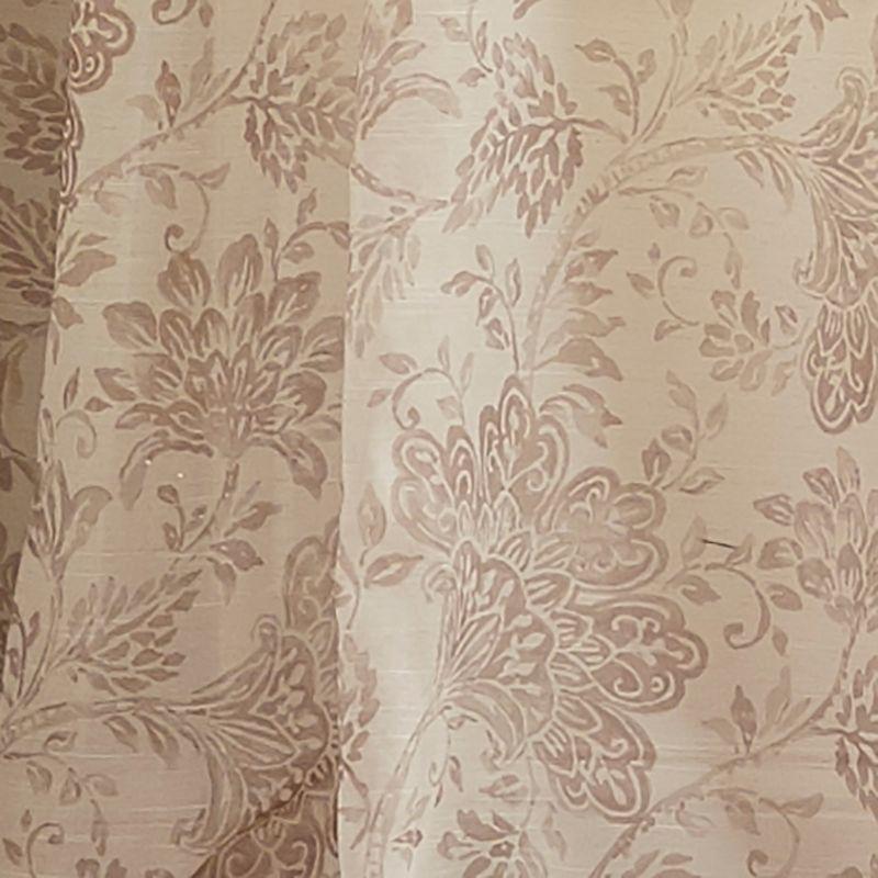 Westport Floral Tie-Top Cottagecore Sheer Single Window Curtain Panel - 52" x 95" - Flax - Elrene Home Fashions