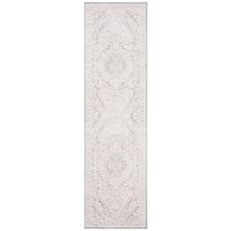 Reflection RFT668 Power Loomed Runner Rug - Light Grey/Cream - 2'3"x12' - Safavieh.