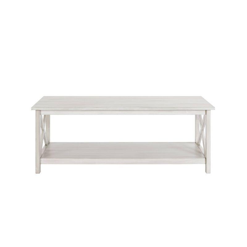 Jamestown Coffee Table White - Boraam: Farmhouse Style, MDF & Solid Wood, 90 Day Warranty