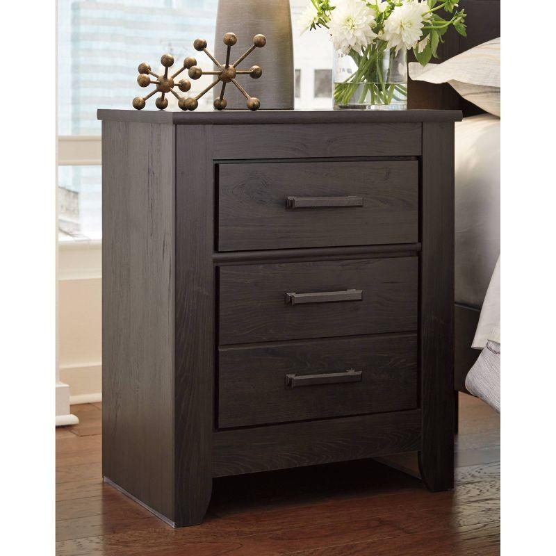 Brinxton Nightstand - Black - Signature Design by Ashley: Contemporary Bedside Table with Storage Drawer