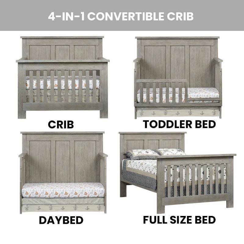 SOHO BABY Hanover 4-in-1 Convertible Crib - Oak Gray