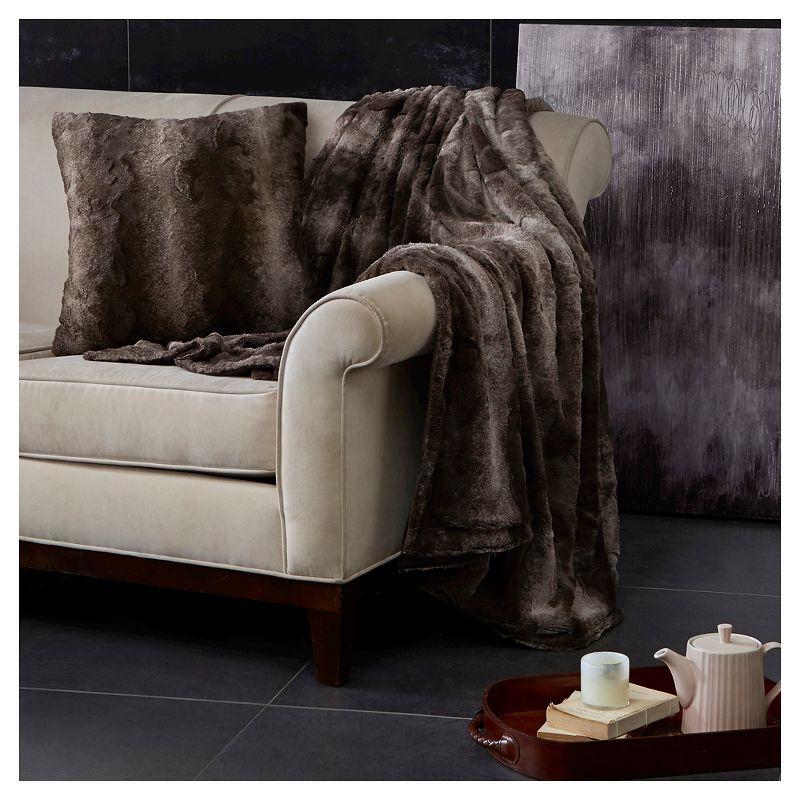 Madison Park Faux Fur Striped Throw Pillow