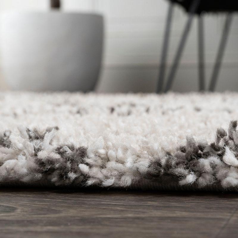 2'x8' Soller Diamond Trellis Shag Runner Rug, Beige - JONATHAN Y