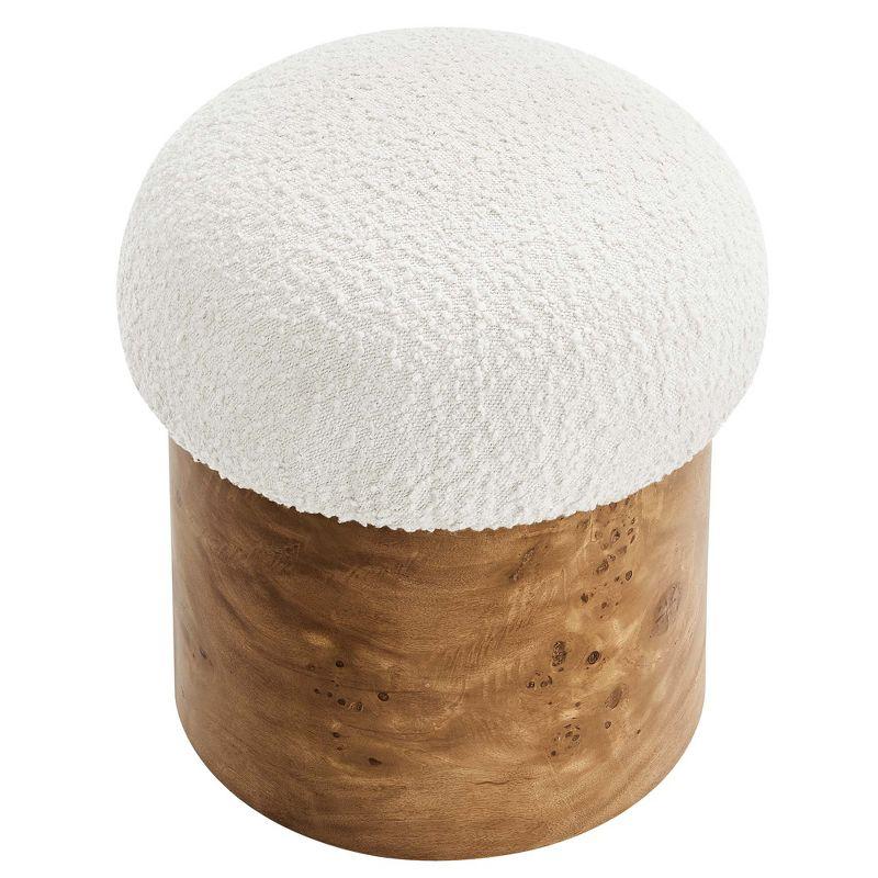 Modway Modway Breeze Boucle Upholstered Ottoman In Ivory Burl