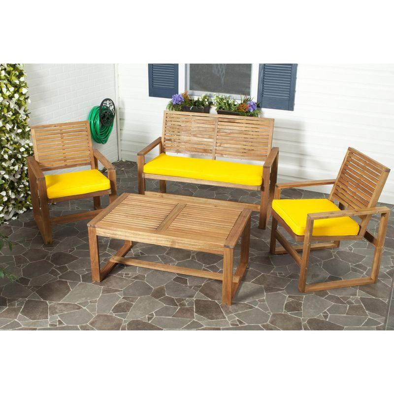Ozark 4 Piece Set - Indoor/Outdoor - FOX6007 - Natural/Yellow - Safavieh