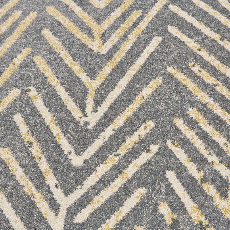 Gray Chevron 8' x 11' Stain-Resistant Synthetic Area Rug