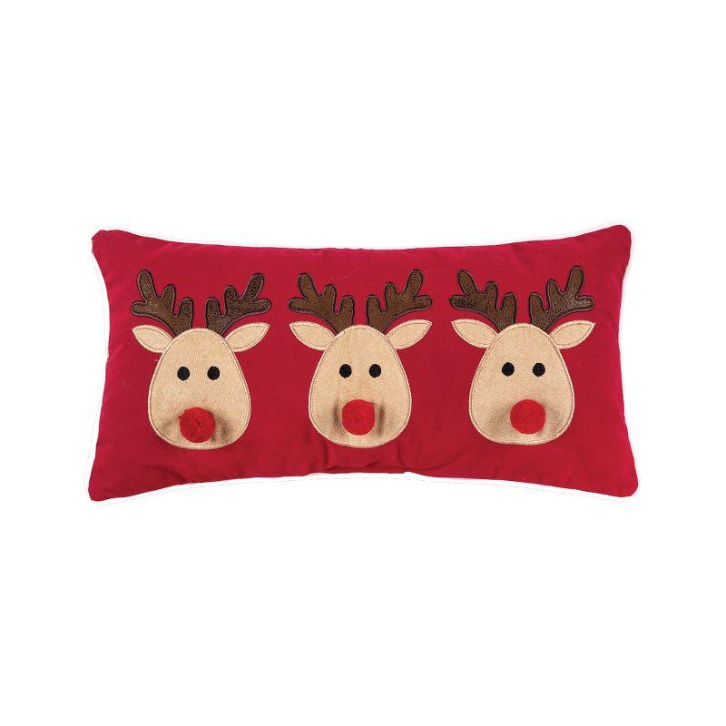 C&F Home Reindeer Games Applique Christmas Holiday Throw Pillow