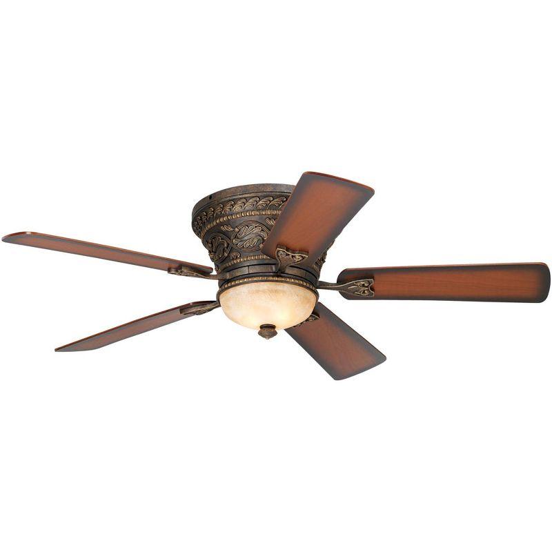 52" Golden Bronze Traditional Ceiling Fan with Frosted Glass Light