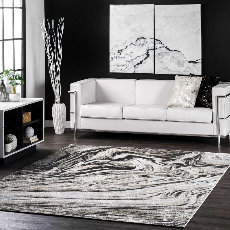 Nuloom Drea Marble Abstract Indoor Area Rug, Gray, 5'x8'