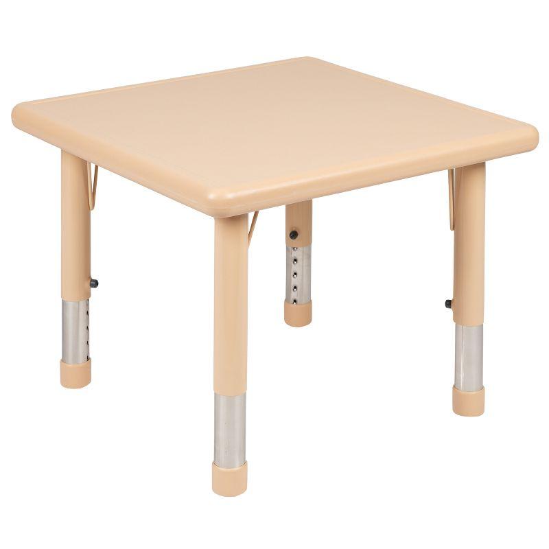 Natural Square Plastic Adjustable Kids Activity Table 24"