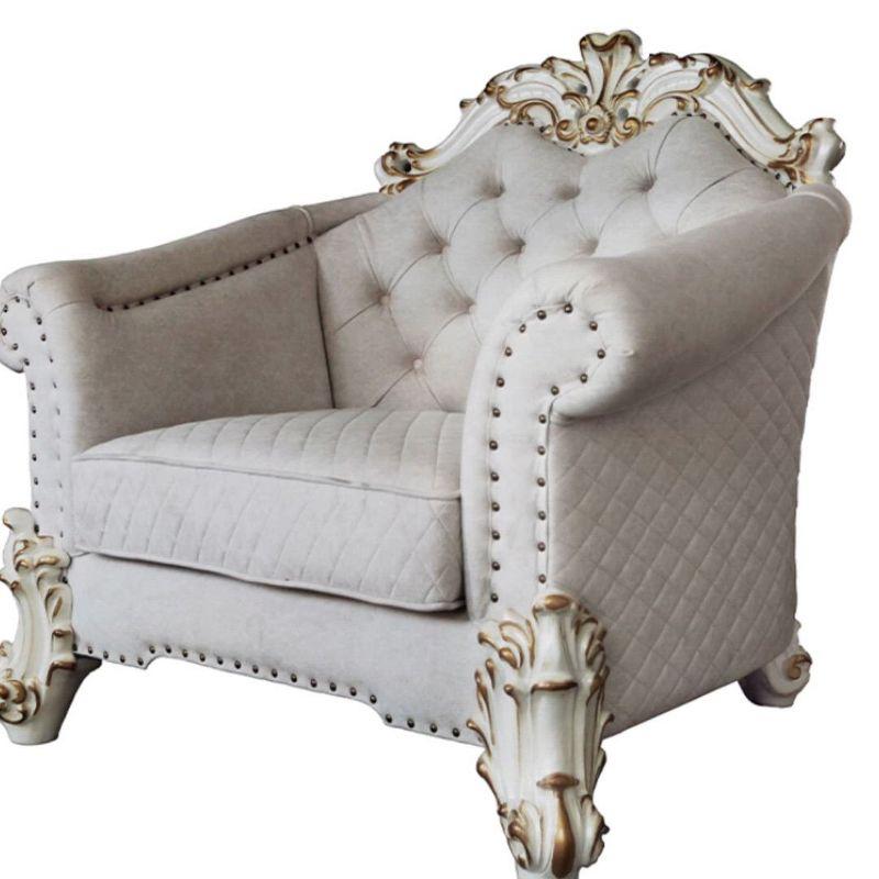 43" Vendome II Accent Chairs: Baroque Style, Tufted Back, Nailhead Trim - Acme Furniture