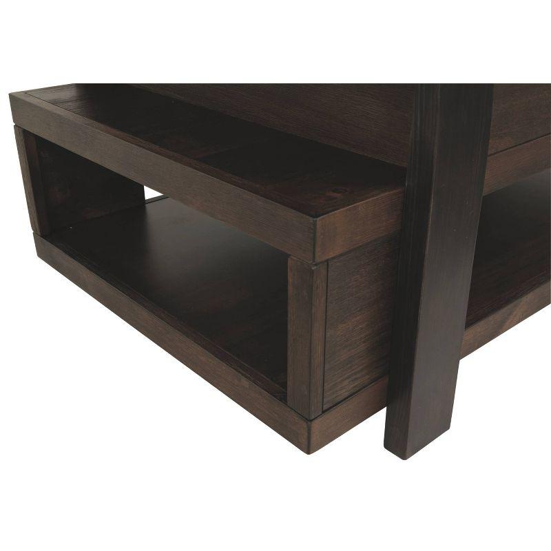 Vailbry Lift Top Cocktail Table Brown - Signature Design by Ashley: UPC 024052498875, Open Shelf, Faux Metal Legs