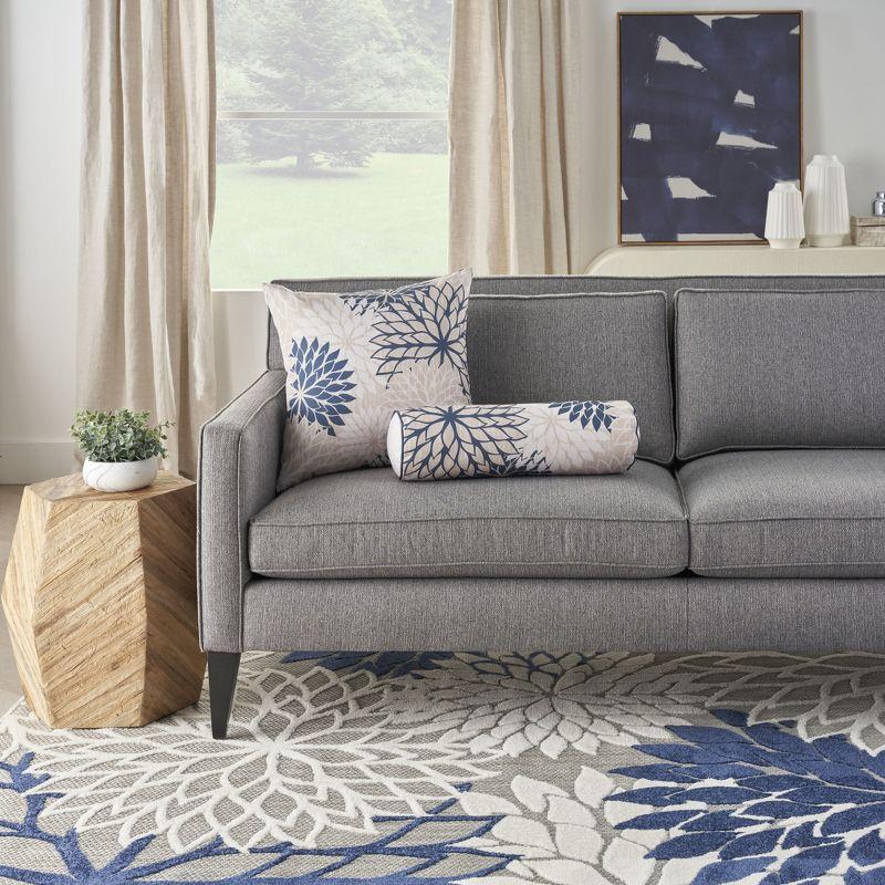 Mina Victory ALH05-020020 Floral Reversible Throw Pillow